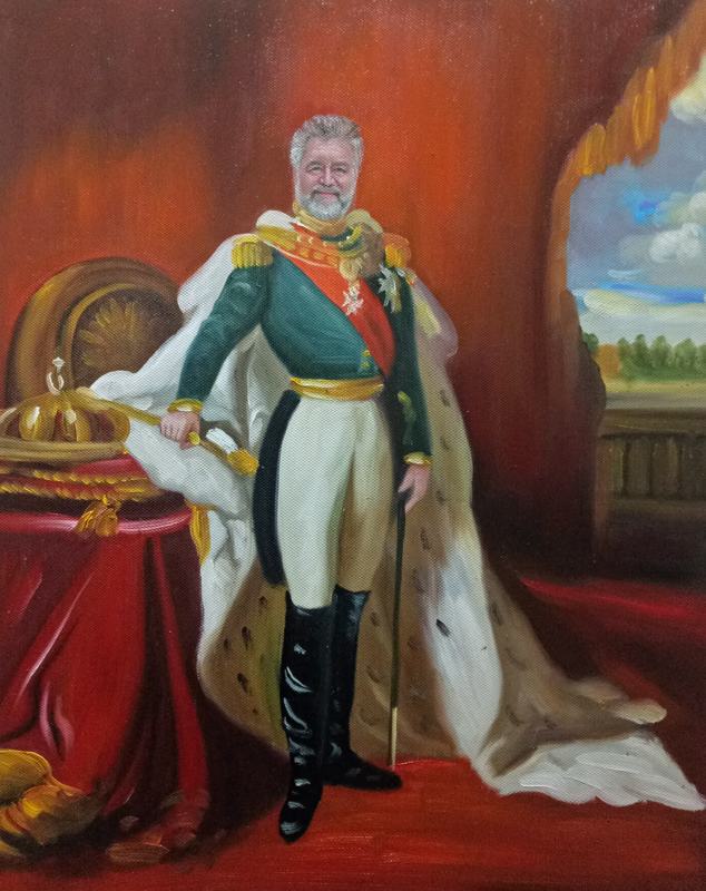 Painted as an emperor in full regalia