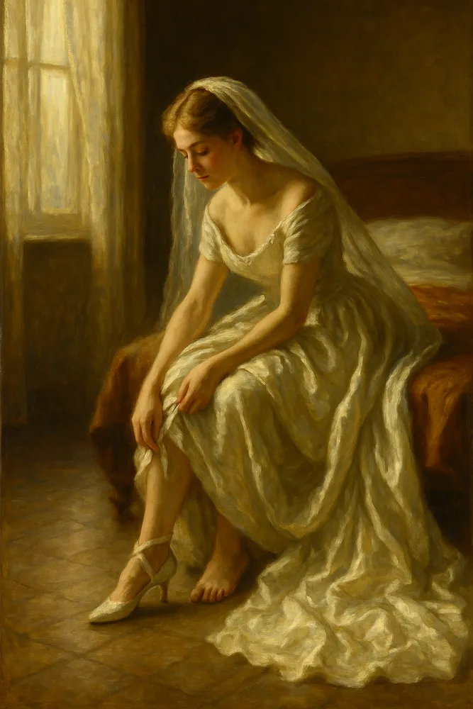 Bride Doing her Shoes