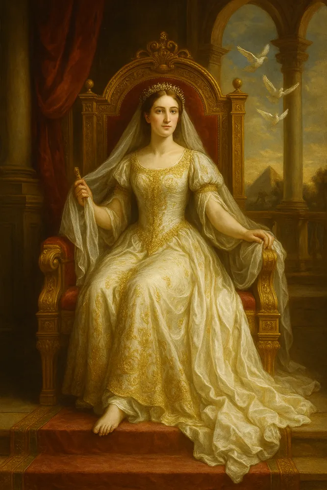 Bride Sitting on Throne