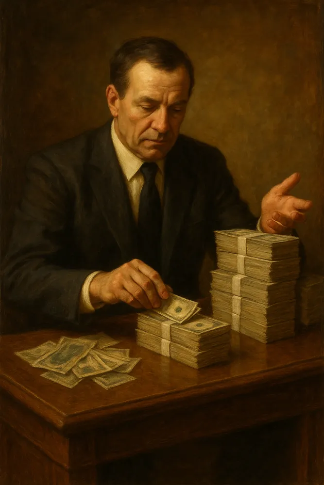 Business Man Counting Cash