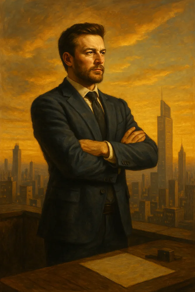 Business Man with Skyline