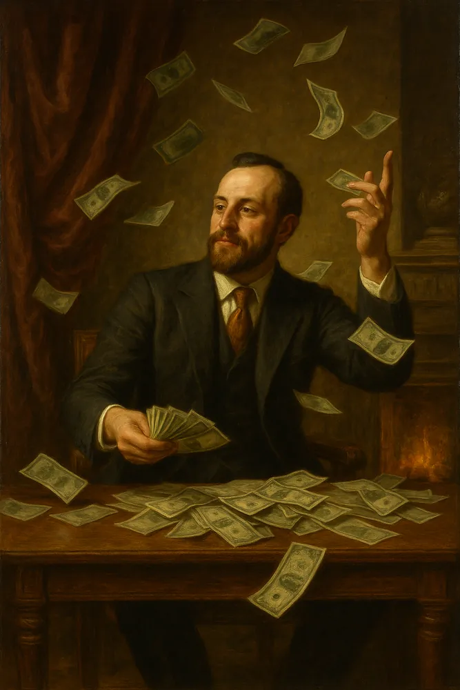Businessman Throwing Cash