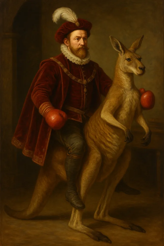 Man Riding Kangaroo