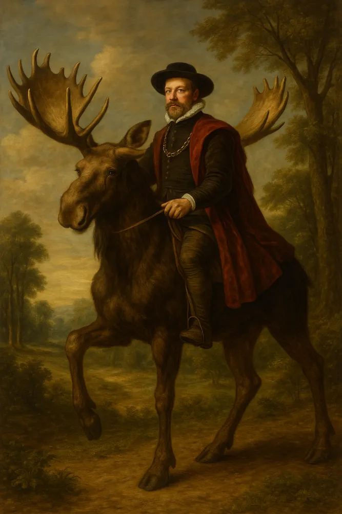Man Riding Moose