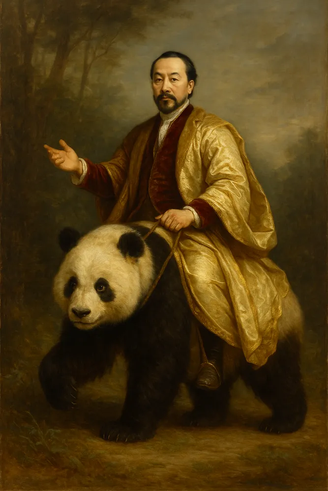 Man Riding Panda