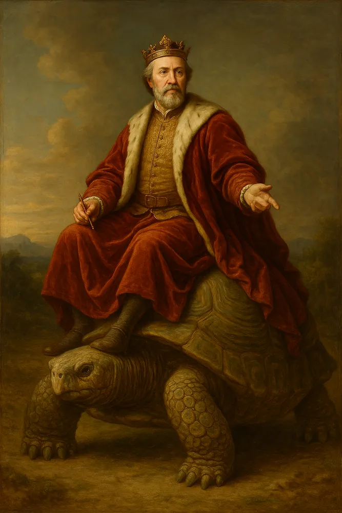 Man Riding Turtle